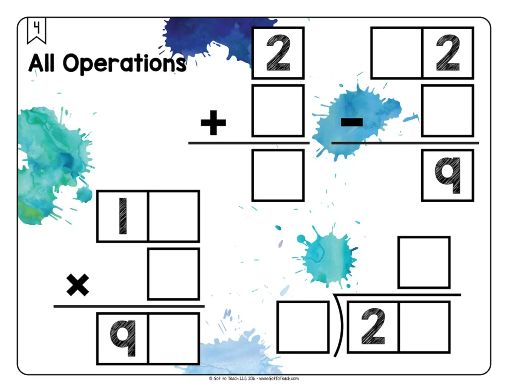 All Operations {Add, Subtract, Multiply, & Divide} Math Centers Math Tiles — Image 4