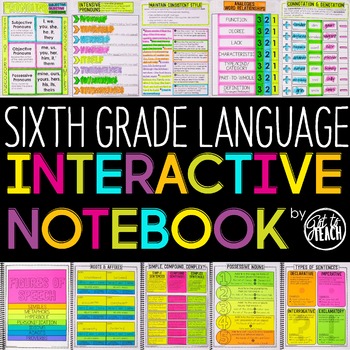 6th Grade Language Interactive Notebook  Grammar Interactive Notebook