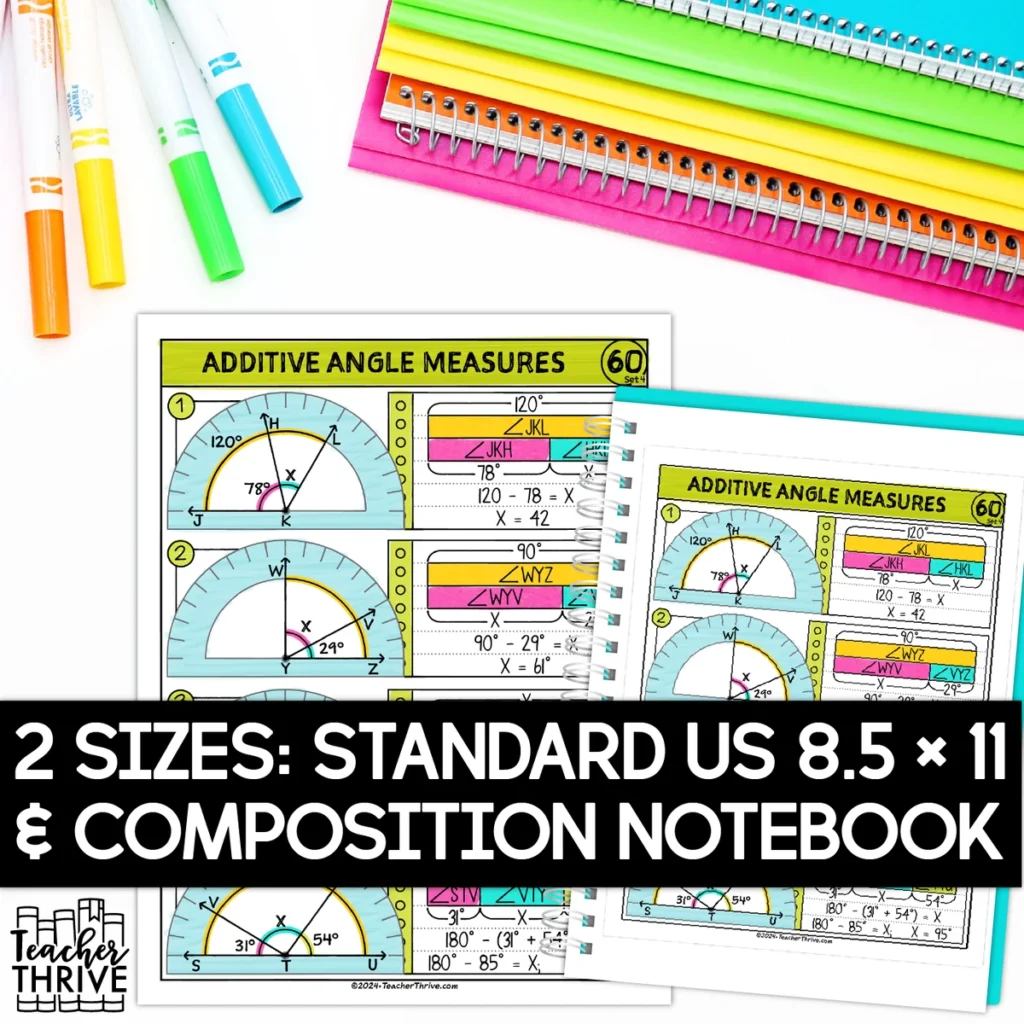 4th Grade Math Additive Angle Measures Doodle Page Sketch Notes — Image 2