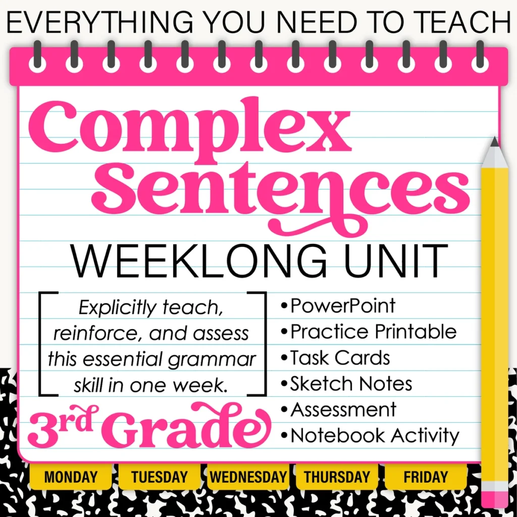 3rd Grade Grammar Unit: Complex Sentences