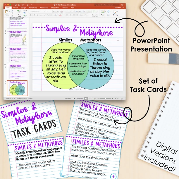 4th Grade Grammar Unit: Similes and Metaphors — Image 3