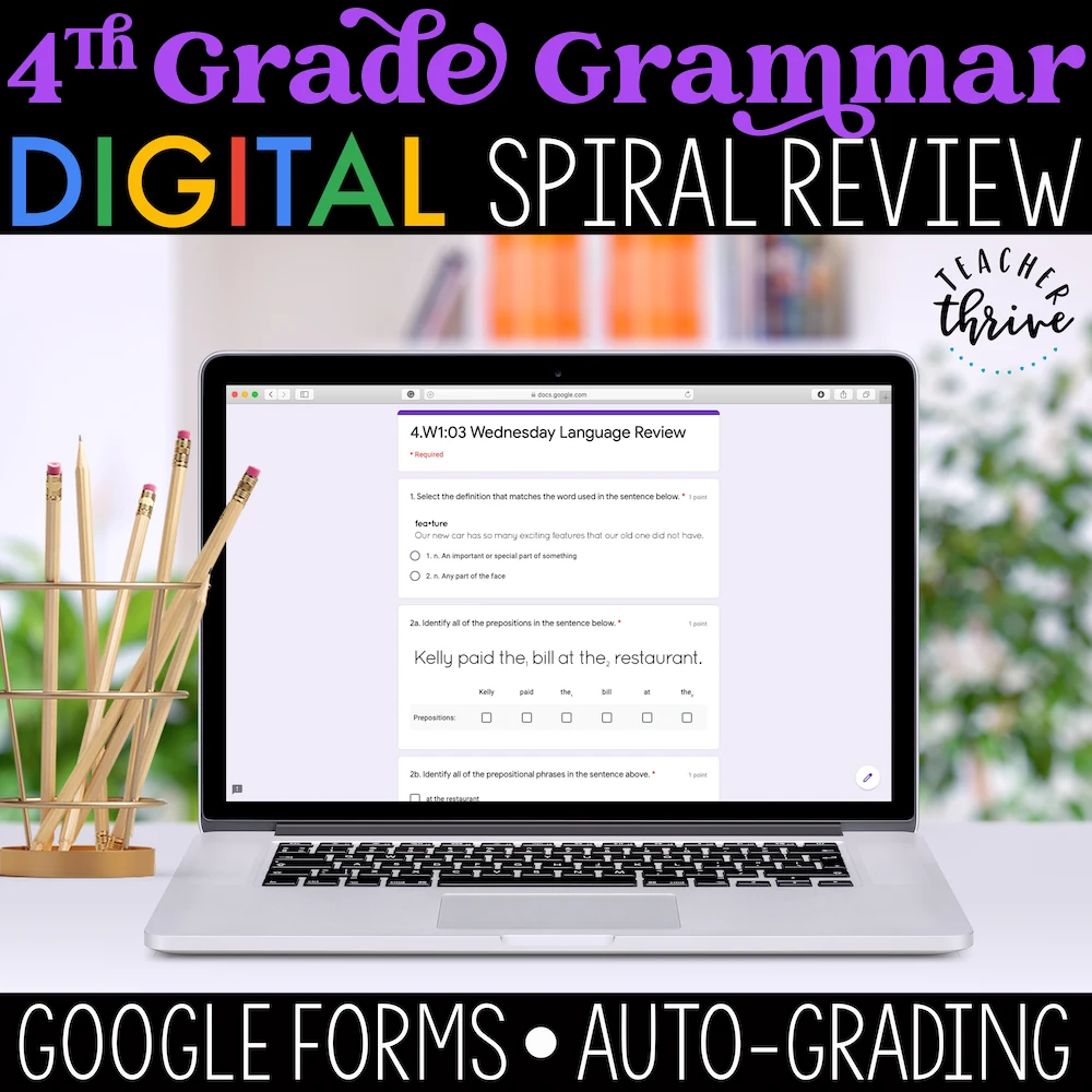 4th Grade Language Spiral Review [DIGITAL]