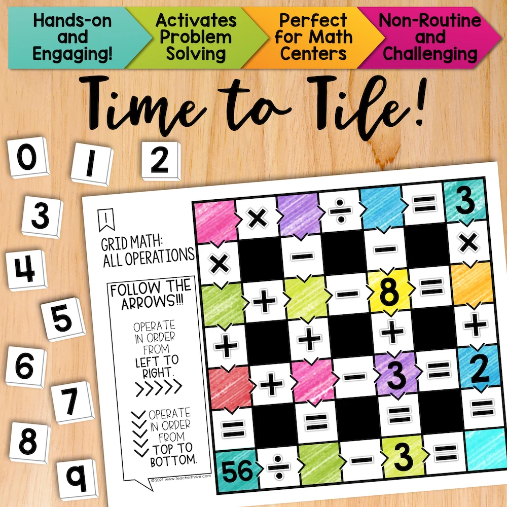 Math Grids (All Operations) Math Centers Math Tiles