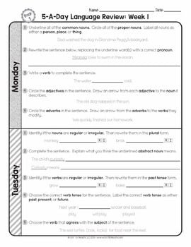 3rd Grade Daily GRAMMAR Language Spiral Review Morning Work [Editable] Test Prep — Image 3