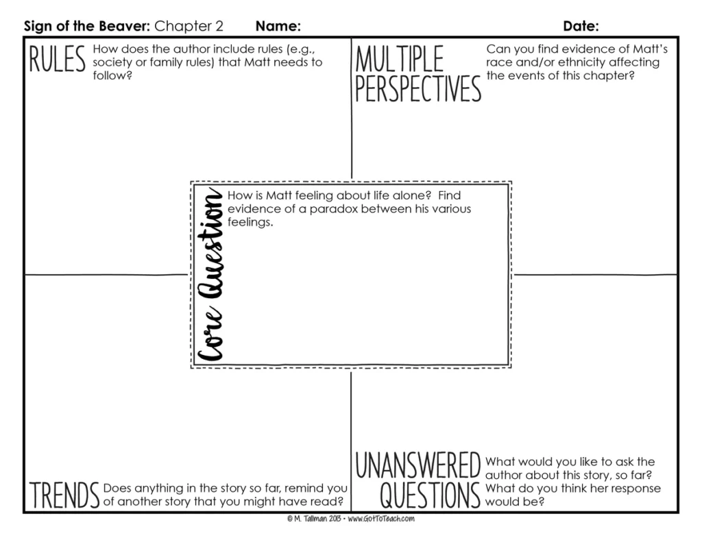 Depth and Complexity Novel Study for The Sign of the Beaver — Image 3