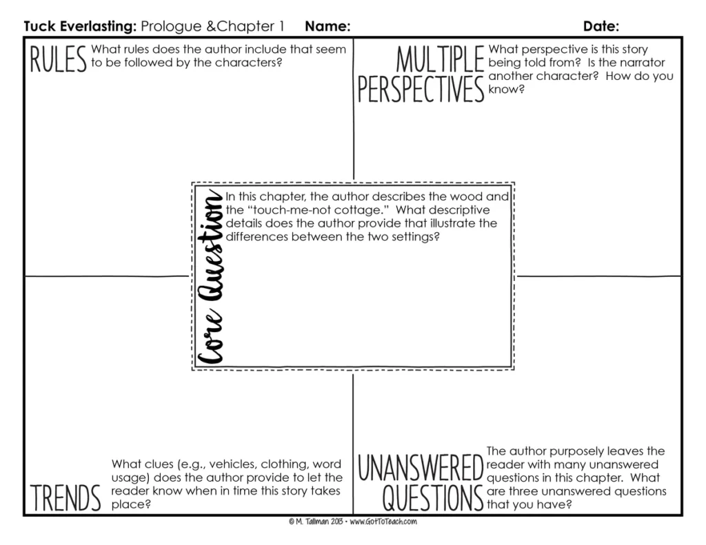 Depth and Complexity Novel Study for Tuck Everlasting — Image 2