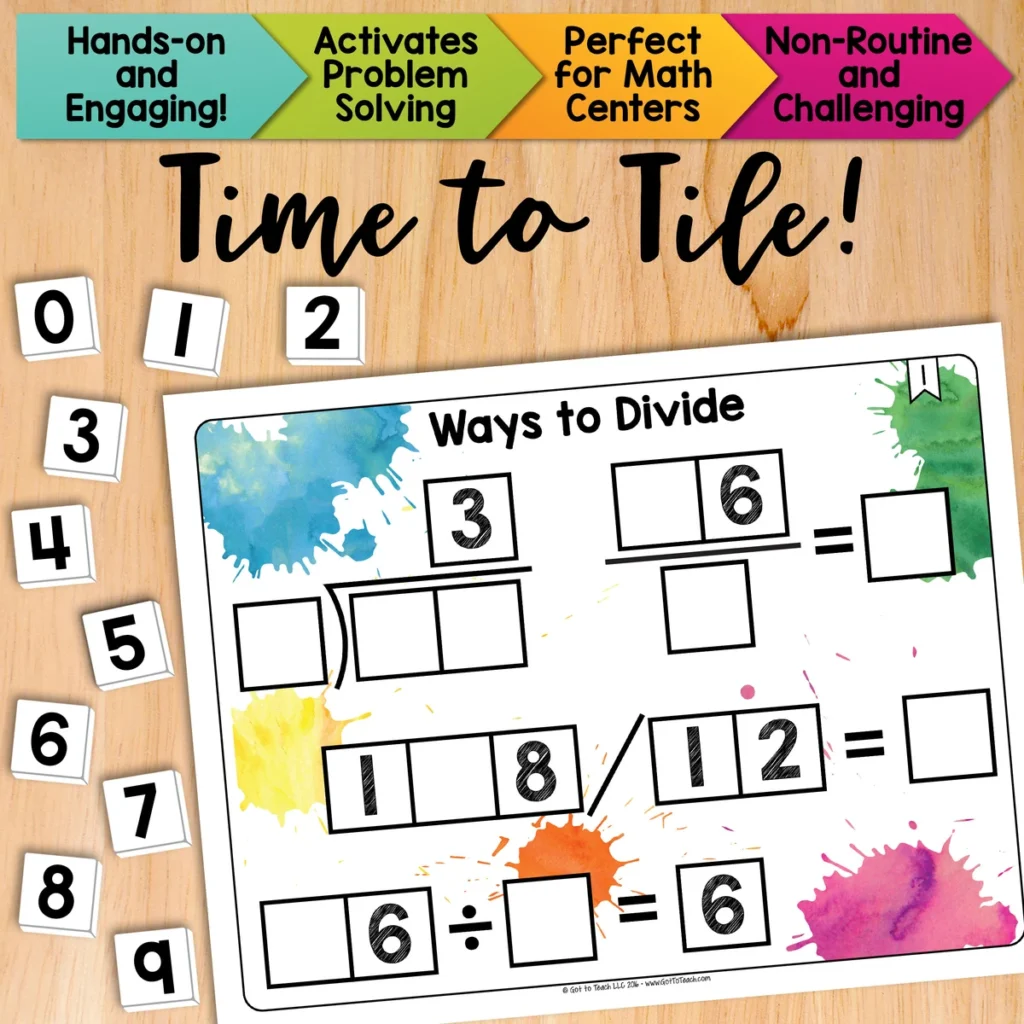 Ways to Divide Math Centers Math Tiles