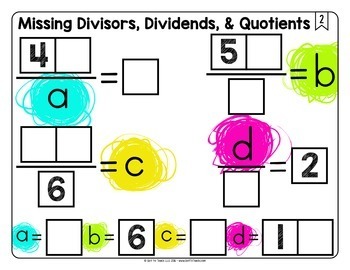 Missing Divisors, Dividends, and Quotients Math Centers Math Tiles — Image 3