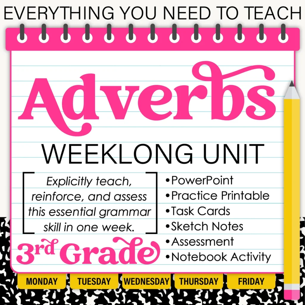3rd Grade Grammar Unit: Adverbs