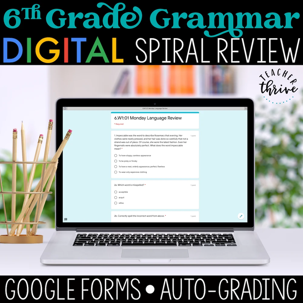 6th Grade Language Spiral Review [DIGITAL]