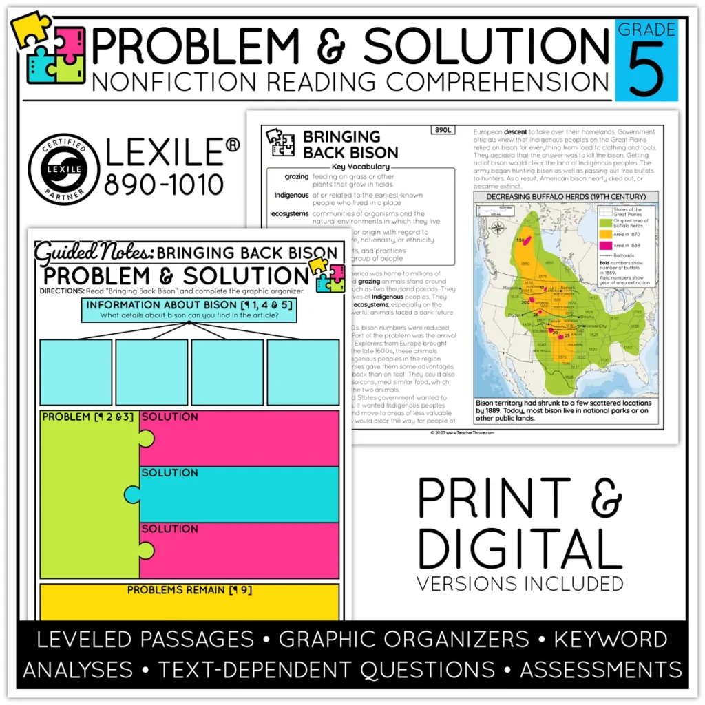 5th Grade Problem and Solution Nonfiction Text Reading Comprehension Passages