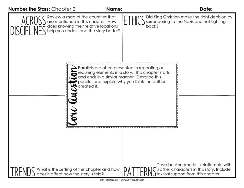 Depth and Complexity Novel Study for Number the Stars — Image 4