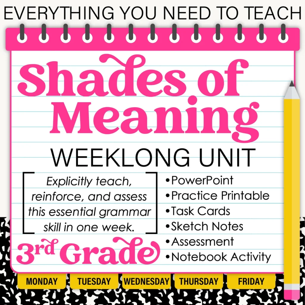 3rd Grade Grammar Unit: Shades of Meaning