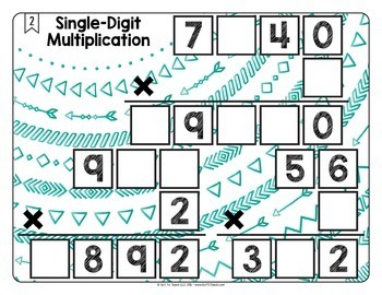 Single-Digit Multiplication Math Centers Math Tiles — Image 3