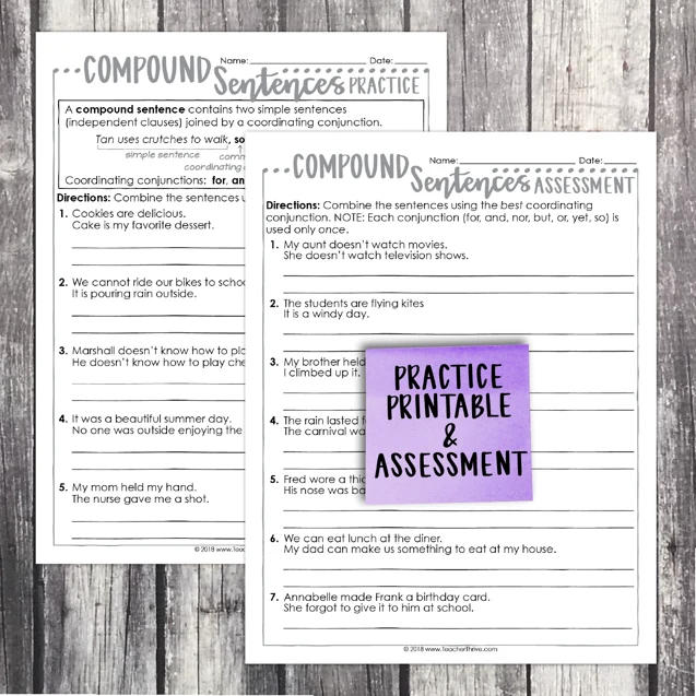 4th Grade Grammar: Compound Sentences & Coordinating Conjunctions — Image 2