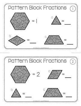 Pattern Block Fraction Task Cards Math Centers — Image 2
