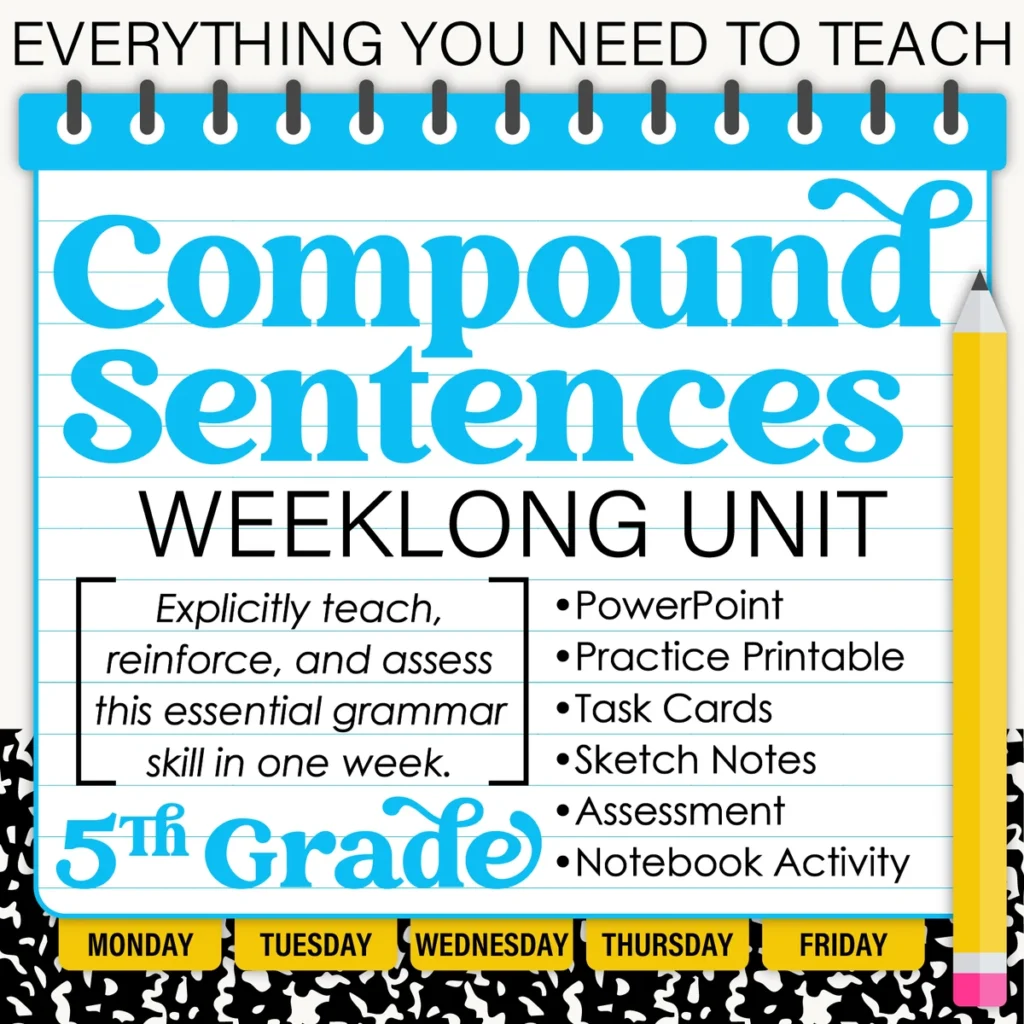 5th Grade Grammar Unit: Compound Sentences