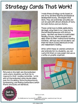 Reading Comprehension Interactive Strategy Cards — Image 4