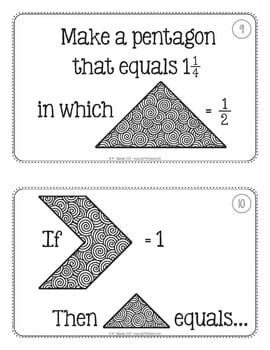 Tangram Fraction Task Cards Math Centers — Image 3