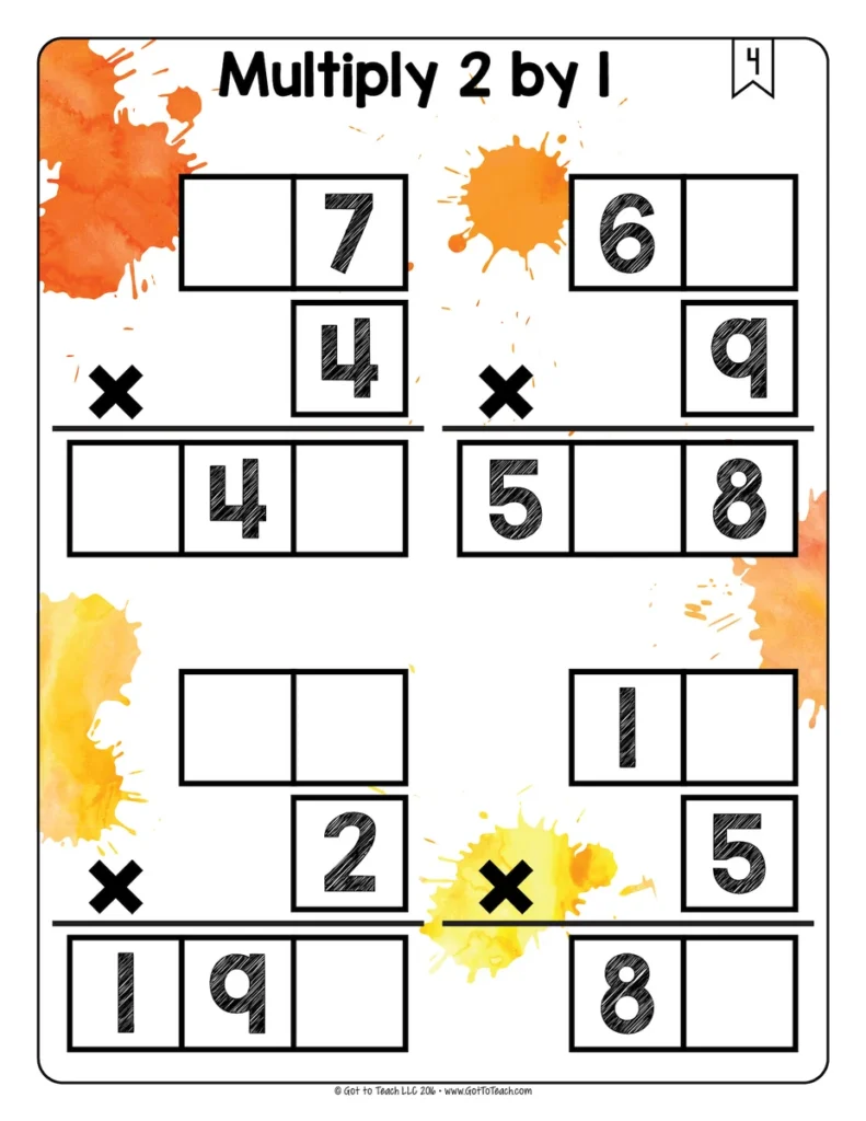 Multiply 2 by 1 Math Centers Math Tiles — Image 4