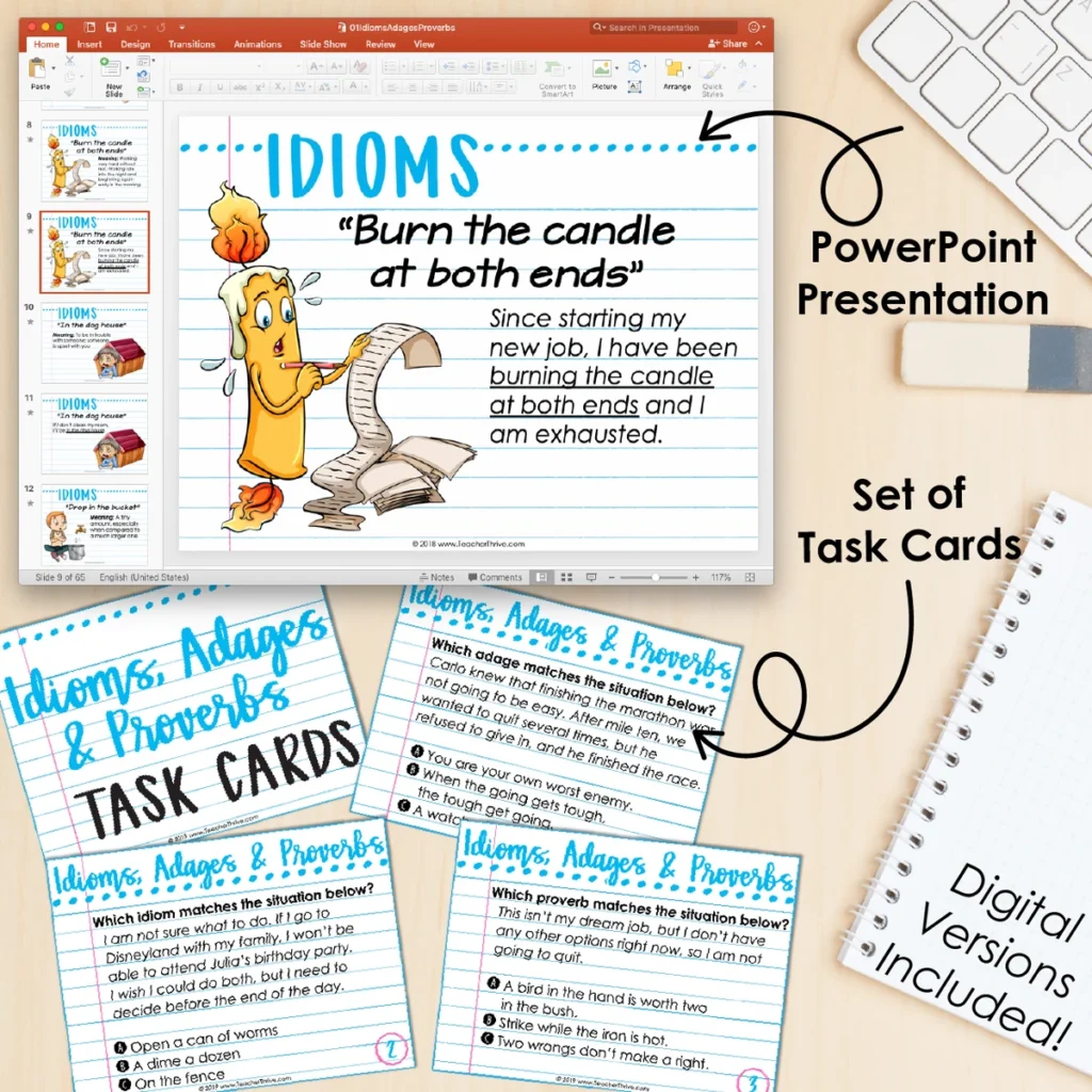 5th Grade Grammar Unit: Idioms, Adages & Proverbs — Image 3