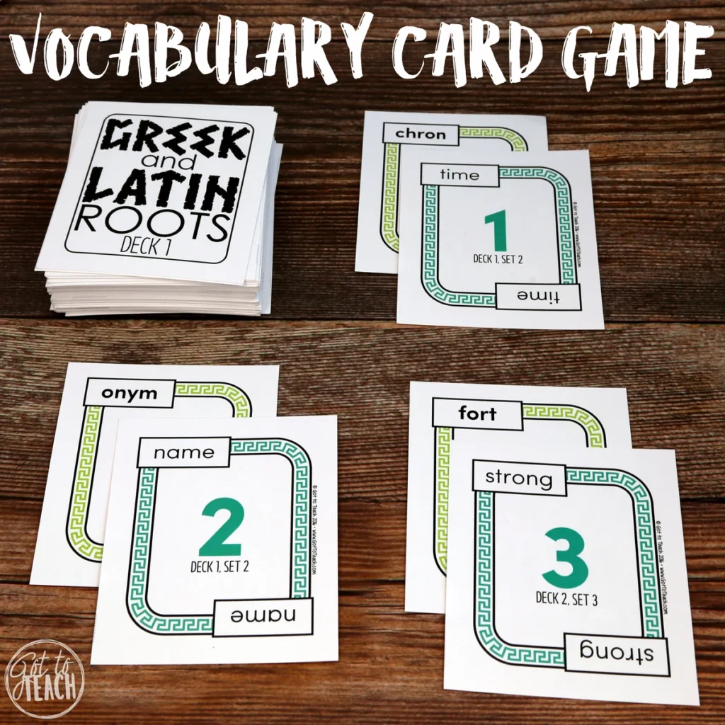 Greek and Latin Roots Card Game Morphology