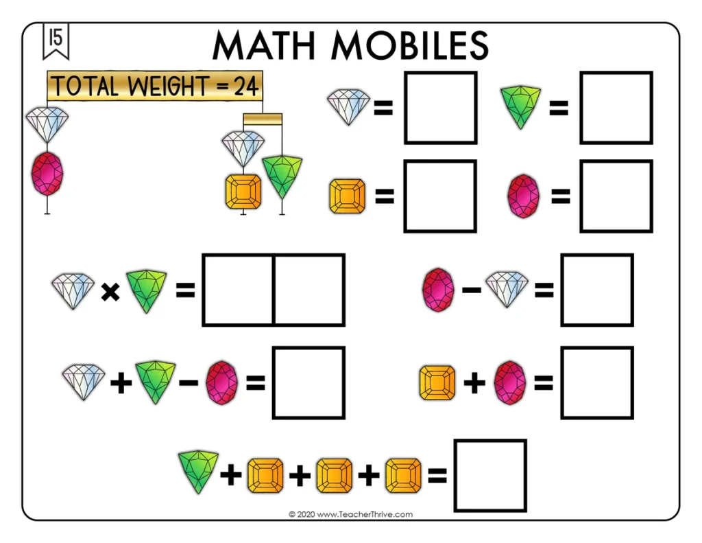 Math Mobiles Math Centers Math Tiles — Image 3