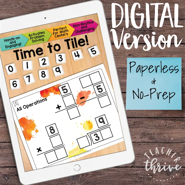All Operations {Add, Subtract, Multiply, & Divide} Math Centers Math Tiles — Image 2