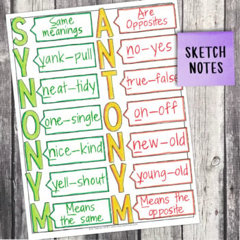 4th Grade Grammar Unit: Synonyms and Antonyms — Image 4