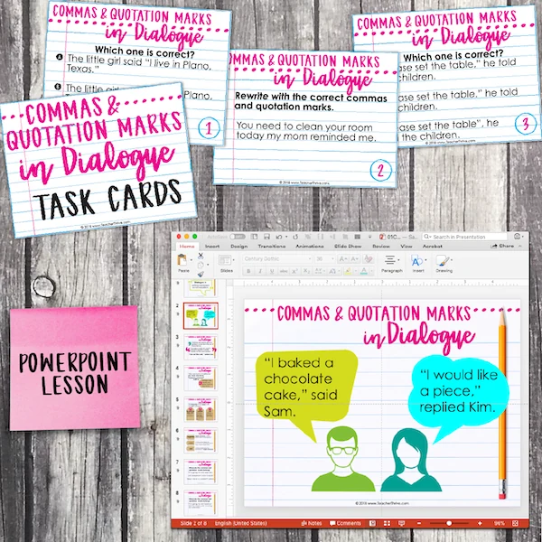 3rd Grade Grammar Unit: Commas and Quotation Marks in Dialogue — Image 3