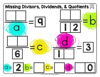 Missing Divisors, Dividends, and Quotients Math Centers Math Tiles — Image 4
