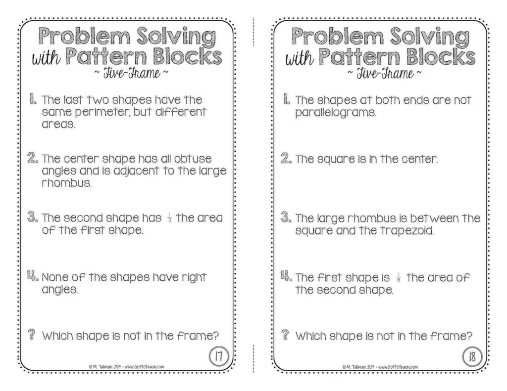 Problem Solving with Pattern Blocks 1 Math Centers — Image 3
