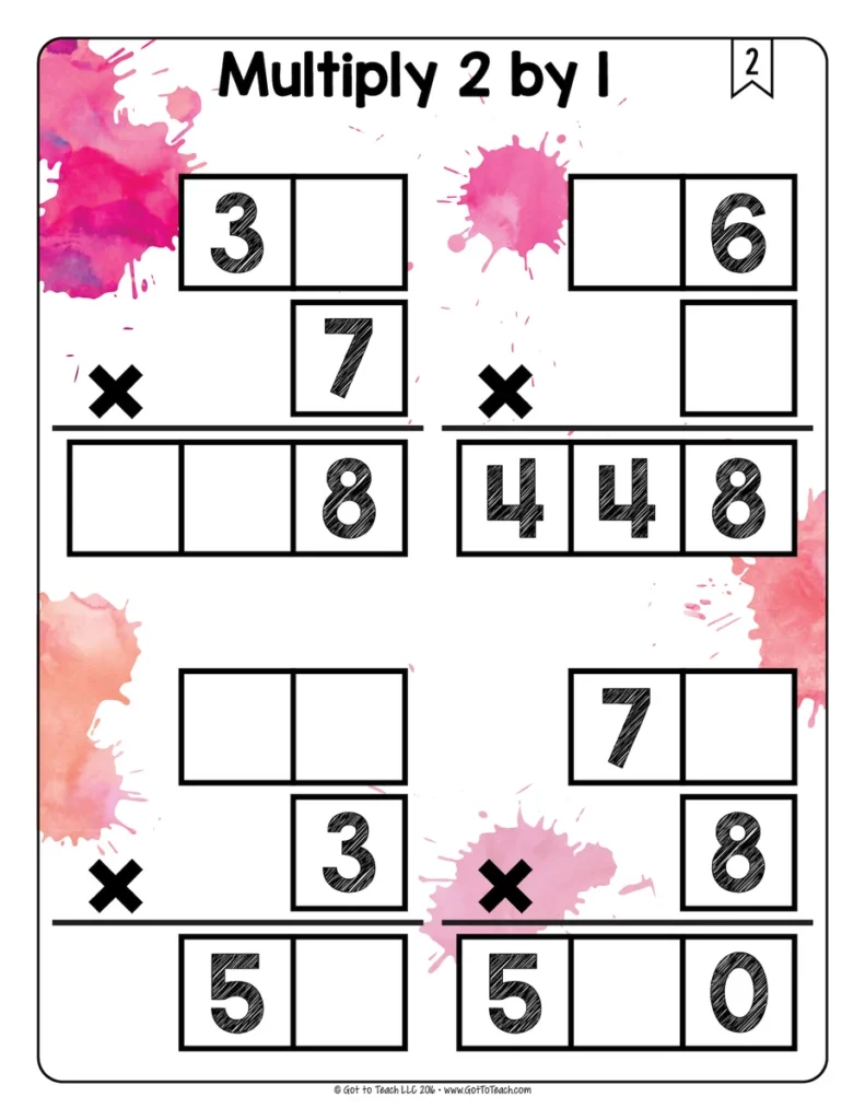 Multiply 2 by 1 Math Centers Math Tiles — Image 3