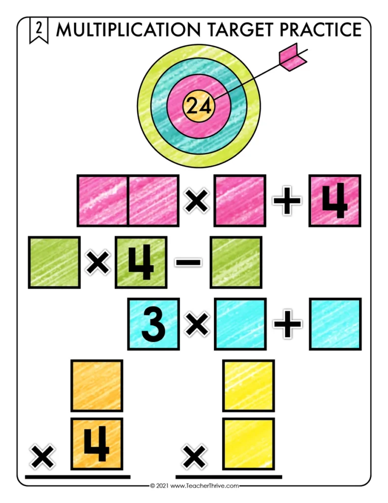 Multiplication Target Practice Math Centers Math Tiles — Image 3