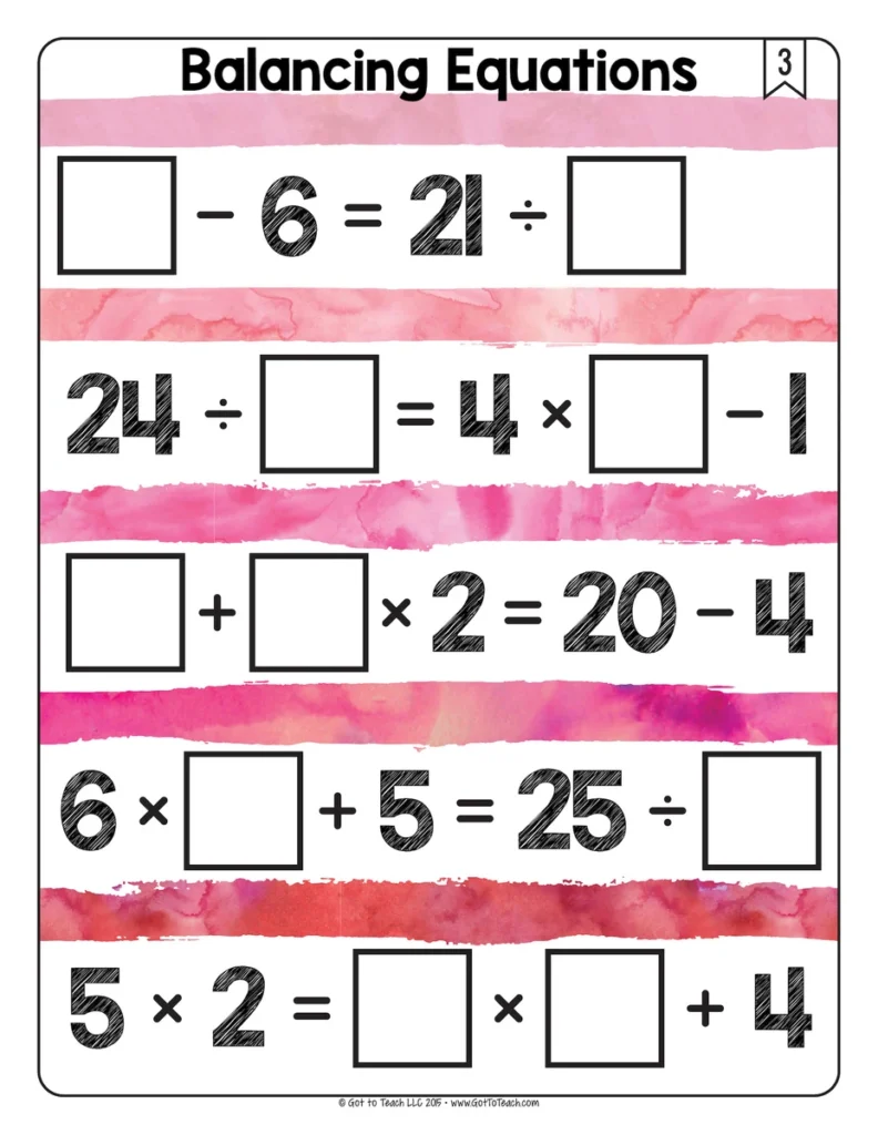 Balancing Equations Math Centers Math Tiles — Image 4